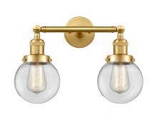 Innovations Lighting 208-SG-G202-6 - Beacon - 2 Light - 17 inch - Satin Gold - Adjustable Bath Vanity Light