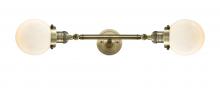 Innovations Lighting 208L-AB-G201-6-LED - Beacon - 2 Light - 6 inch - Antique Brass - Bath Vanity Light