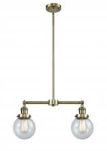 Innovations Lighting 209-AB-G204-6 - Beacon - 2 Light - 23 inch - Antique Brass - Stem Hung - Adjustable Island Light