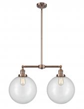 Innovations Lighting 209-AC-G202-12 - Beacon - 2 Light - 27 inch - Antique Copper - Stem Hung - Adjustable Island Light