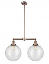 Innovations Lighting 209-AC-G204-12 - Beacon - 2 Light - 27 inch - Antique Copper - Stem Hung - Adjustable Island Light