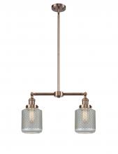 Innovations Lighting 209-AC-G262 - Stanton - 2 Light - 23 inch - Antique Copper - Stem Hung - Island Light