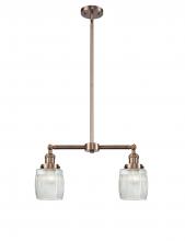 Innovations Lighting 209-AC-G302 - Colton - 2 Light - 22 inch - Antique Copper - Stem Hung - Island Light