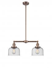 Innovations Lighting 209-AC-G74 - Bell - 2 Light - 21 inch - Antique Copper - Stem Hung - Adjustable Island Light