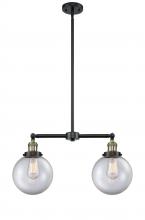 Innovations Lighting 209-BAB-G202-8 - Beacon - 2 Light - 25 inch - Black Antique Brass - Stem Hung - Adjustable Island Light