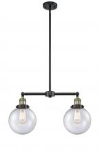 Innovations Lighting 209-BAB-G204-8 - Beacon - 2 Light - 25 inch - Black Antique Brass - Stem Hung - Island Light