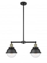 Innovations Lighting 209-BAB-HFS-62-BK - Hampden - 2 Light - 18 inch - Black Antique Brass - Stem Hung - Island Light