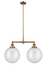 Innovations Lighting 209-BB-G202-12 - Beacon - 2 Light - 27 inch - Brushed Brass - Stem Hung - Adjustable Island Light