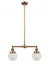 Innovations Lighting 209-BB-G202-6 - Beacon - 2 Light - 23 inch - Brushed Brass - Stem Hung - Adjustable Island Light