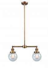 Innovations Lighting 209-BB-G204-6 - Beacon - 2 Light - 23 inch - Brushed Brass - Stem Hung - Adjustable Island Light