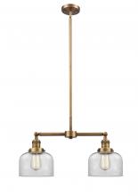 Innovations Lighting 209-BB-G72 - Bell - 2 Light - 21 inch - Brushed Brass - Stem Hung - Adjustable Island Light