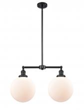 Innovations Lighting 209-BK-G201-10 - Beacon - 2 Light - 25 inch - Matte Black - Stem Hung - Adjustable Island Light