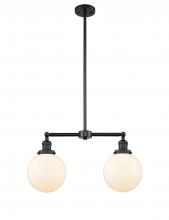 Innovations Lighting 209-BK-G201-8 - Beacon - 2 Light - 25 inch - Matte Black - Stem Hung - Adjustable Island Light