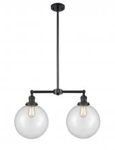 Innovations Lighting 209-BK-G202-10 - Beacon - 2 Light - 25 inch - Matte Black - Stem Hung - Island Light