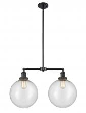 Innovations Lighting 209-BK-G204-12 - Beacon - 2 Light - 27 inch - Matte Black - Stem Hung - Adjustable Island Light