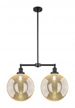 Innovations Lighting 209-BK-G208-12 - Beacon - 2 Light - 27 inch - Matte Black - Stem Hung - Adjustable Island Light