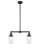 Innovations Lighting 209-BK-G312 - Dover - 2 Light - 21 inch - Matte Black - Stem Hung - Island Light