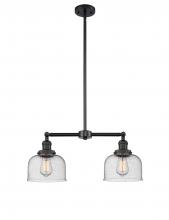 Innovations Lighting 209-BK-G74 - Bell - 2 Light - 21 inch - Matte Black - Stem Hung - Adjustable Island Light