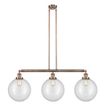 Innovations Lighting 213-AC-G202-12 - Beacon - 3 Light - 44 inch - Antique Copper - Stem Hung - Adjustable Island Light