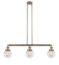 Innovations Lighting 213-AC-G202-6 - Beacon - 3 Light - 39 inch - Antique Copper - Stem Hung - Adjustable Island Light