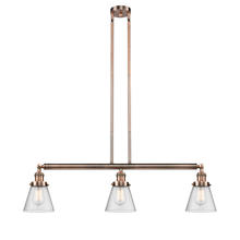 Innovations Lighting 213-AC-G64 - Cone - 3 Light - 39 inch - Antique Copper - Stem Hung - Island Light