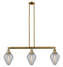 Innovations Lighting 213-BB-G165 - Geneseo - 3 Light - 38 inch - Brushed Brass - Stem Hung - Island Light