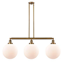 Innovations Lighting 213-BB-G201-12 - Beacon - 3 Light - 44 inch - Brushed Brass - Stem Hung - Adjustable Island Light