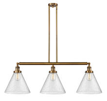 Innovations Lighting 213-BB-G44-L - Cone - 3 Light - 44 inch - Brushed Brass - Stem Hung - Island Light