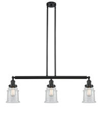 Innovations Lighting 213-BK-G184 - Canton - 3 Light - 39 inch - Matte Black - Stem Hung - Island Light