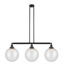 Innovations Lighting 213-BK-G204-12 - Beacon - 3 Light - 44 inch - Matte Black - Stem Hung - Adjustable Island Light