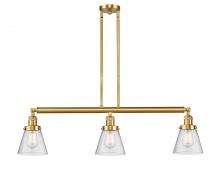 Innovations Lighting 213-SG-G64 - Cone - 3 Light - 39 inch - Satin Gold - Stem Hung - Island Light