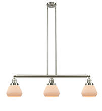 Innovations Lighting 213-SN-G171 - Fulton - 3 Light - 39 inch - Brushed Satin Nickel - Stem Hung - Island Light