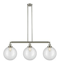 Innovations Lighting 213-SN-G202-12 - Beacon - 3 Light - 44 inch - Brushed Satin Nickel - Stem Hung - Adjustable Island Light