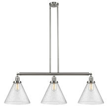 Innovations Lighting 213-SN-G44-L - Cone - 3 Light - 44 inch - Brushed Satin Nickel - Stem Hung - Island Light