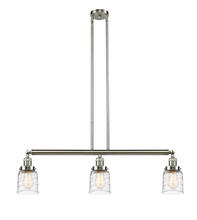 Innovations Lighting 213-SN-G513 - Bell - 3 Light - 38 inch - Brushed Satin Nickel - Stem Hung - Island Light