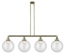 Innovations Lighting 214-AB-G202-12 - Beacon - 4 Light - 56 inch - Antique Brass - Stem Hung - Adjustable Island Light