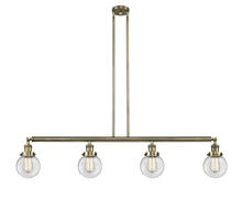 Innovations Lighting 214-AB-G202-6 - Beacon - 4 Light - 51 inch - Antique Brass - Stem Hung - Adjustable Island Light