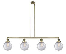 Innovations Lighting 214-AB-G202-8 - Beacon - 4 Light - 53 inch - Antique Brass - Stem Hung - Adjustable Island Light
