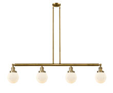 Innovations Lighting 214-BB-G201-6 - Beacon - 4 Light - 51 inch - Brushed Brass - Stem Hung - Adjustable Island Light