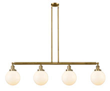 Innovations Lighting 214-BB-G201-8 - Beacon - 4 Light - 53 inch - Brushed Brass - Stem Hung - Adjustable Island Light