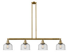 Innovations Lighting 214-BB-G74 - Bell - 4 Light - 53 inch - Brushed Brass - Stem Hung - Island Light