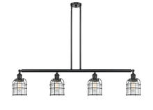 Innovations Lighting 214-BK-G54-CE - Bell Cage - 4 Light - 50 inch - Matte Black - Stem Hung - Island Light