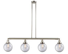 Innovations Lighting 214-PN-G202-8 - Beacon - 4 Light - 53 inch - Polished Nickel - Stem Hung - Adjustable Island Light