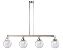 Innovations Lighting 214-PN-G204-8 - Beacon - 4 Light - 53 inch - Polished Nickel - Stem Hung - Adjustable Island Light
