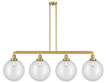 Innovations Lighting 214-SG-G202-12 - Beacon - 4 Light - 56 inch - Satin Gold - Stem Hung - Adjustable Island Light