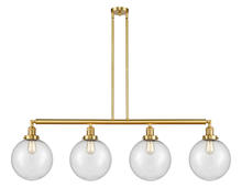 Innovations Lighting 214-SG-G204-10 - Beacon - 4 Light - 54 inch - Satin Gold - Stem Hung - Adjustable Island Light