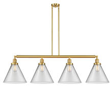 Innovations Lighting 214-SG-G42-L - Cone - 4 Light - 56 inch - Satin Gold - Stem Hung - Adjustable Island Light