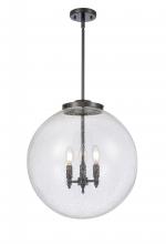 Innovations Lighting 221-3S-BK-G204-18-LED - Beacon - 3 Light - 18 inch - Matte Black - Cord hung - Pendant