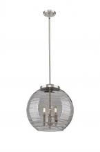 Innovations Lighting 221-3S-SN-G1213-16SM - Athens Deco Swirl - 3 Light - 16 inch - Brushed Satin Nickel - Stem hung - Pendant