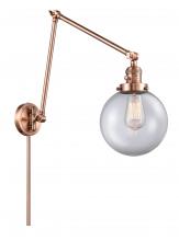 Innovations Lighting 238-AC-G202-8 - Beacon - 1 Light - 8 inch - Antique Copper -Adjustable Swing Arm